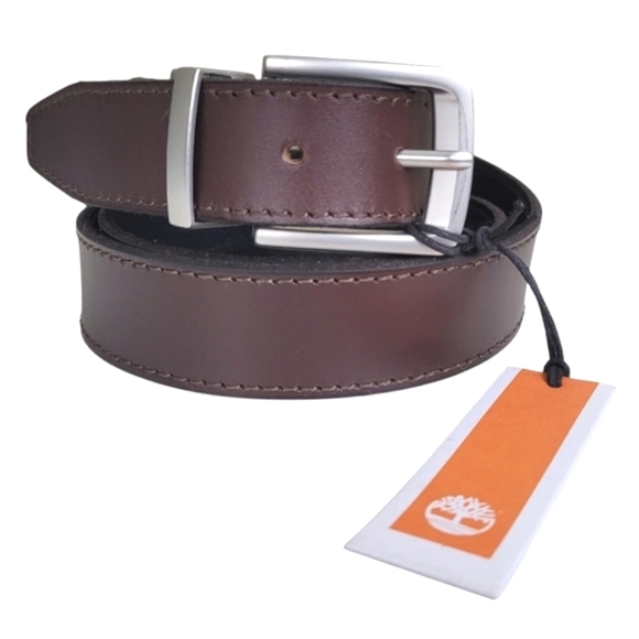 NWT Timberland Genuine Leather Reversible Belt w Silver Buckle Men's 38 - Picture 1 of 7